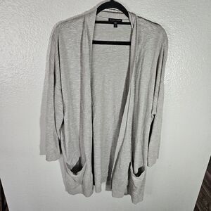 Eileen Fisher Linen Cotton Open Fromt Cardigan Size L